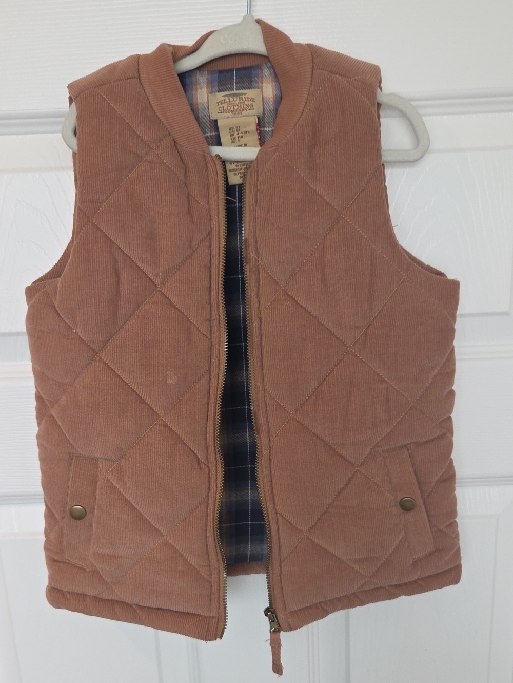 Corduroy Quilted Vest for Kids in Brown